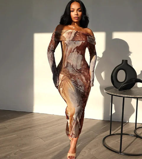Yarn Print Chic Two-Piece Casual Bodysuit