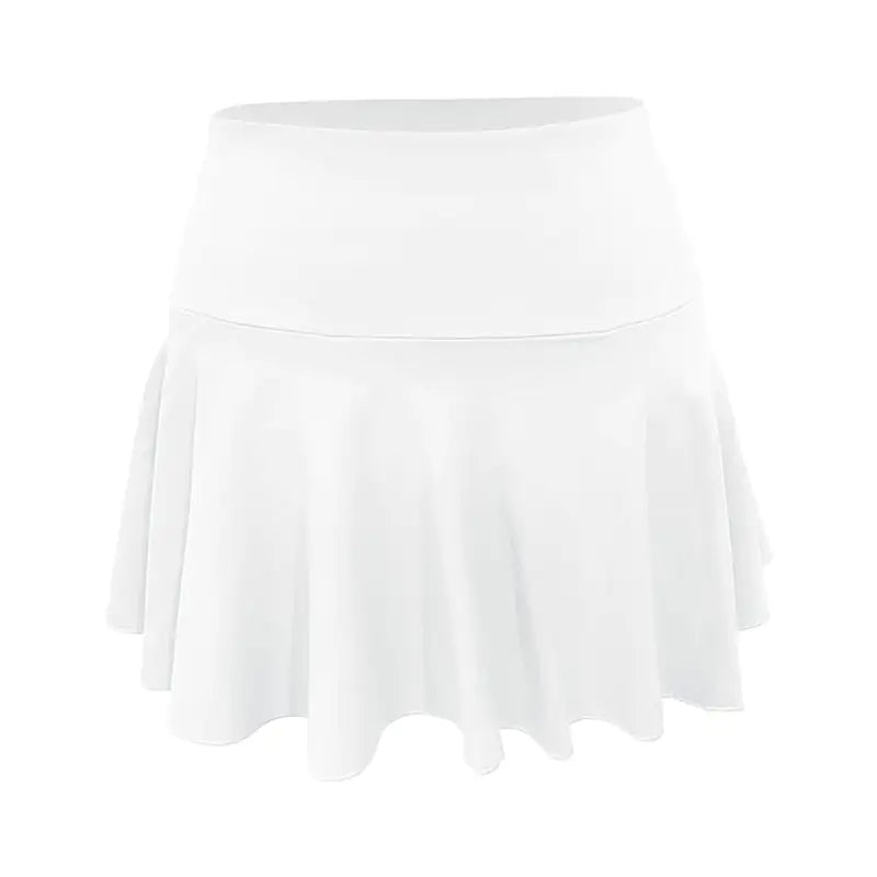 Nude Pleated Two-Piece Sports Tennis Skirt