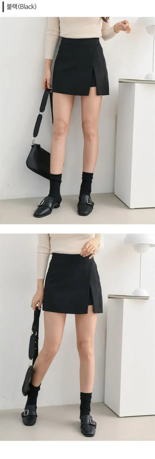 Shorts Women Asymmetrical Casual Solid Fashion High Waist Ulzzang Chic Stylish Skinny Sexy Side-slit Tender Ladies Elegant New