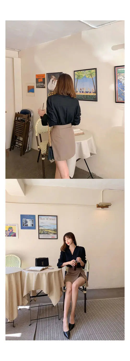 Shorts Women Asymmetrical Casual Solid Fashion High Waist Ulzzang Chic Stylish Skinny Sexy Side-slit Tender Ladies Elegant New