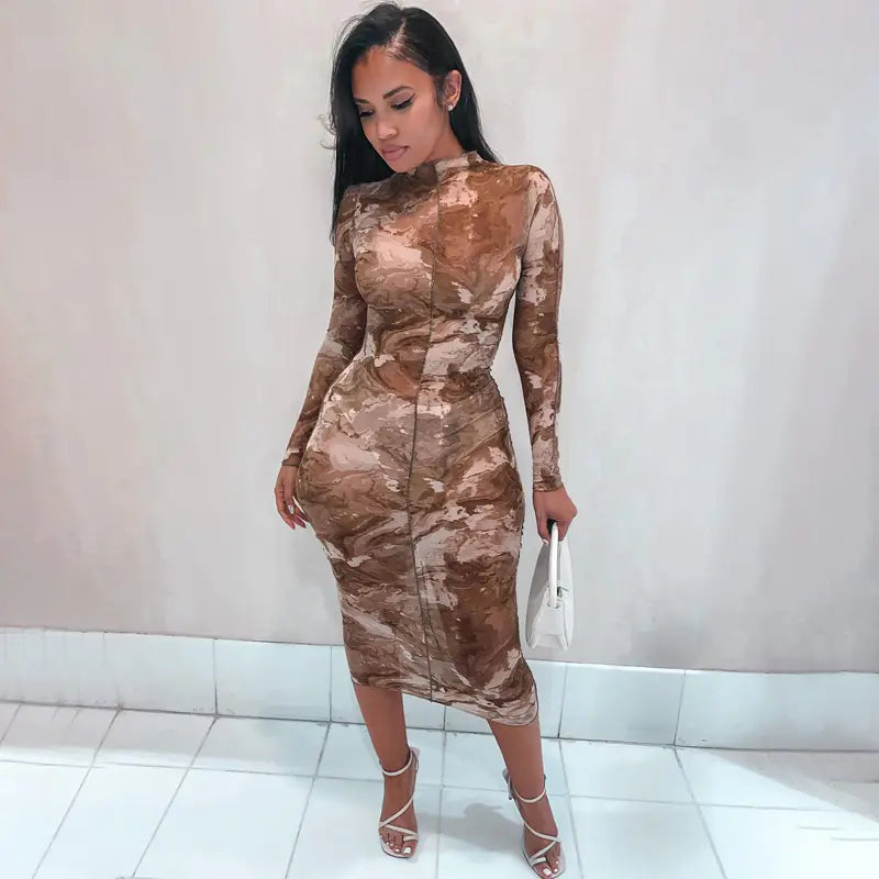 Yarn Print Chic Two-Piece Casual Bodysuit