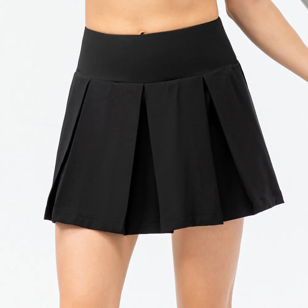 Pleated Two-Piece Fake Yoga Skirt Pants