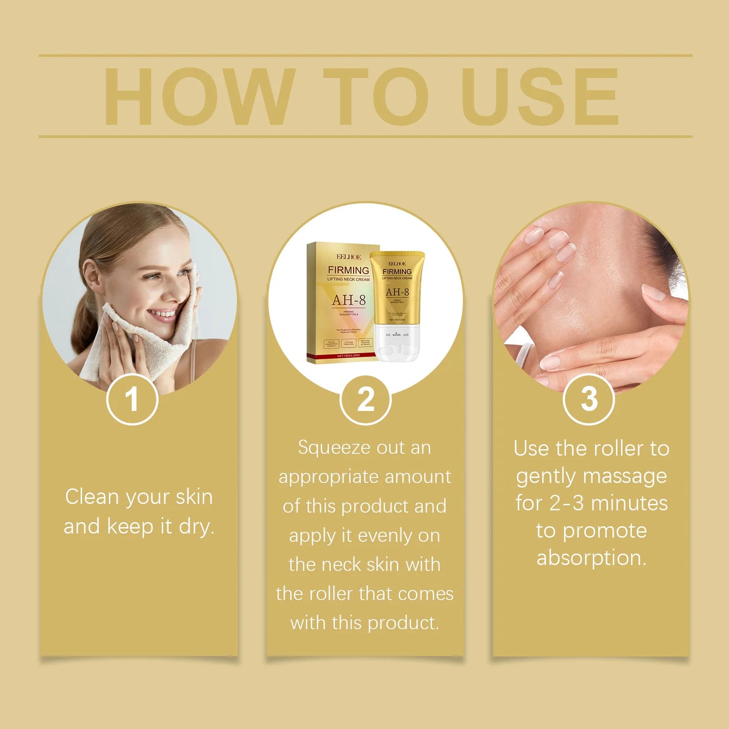 EELHOE Neck Firming Cream Neck Wrinkles Remover Crepey Skin Repair Treatment Nourishing Hyaluronic Acid Tighten Lift Neck Cream