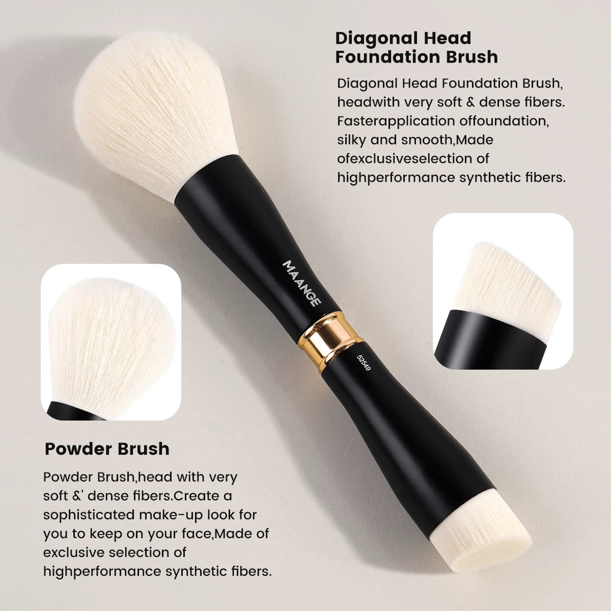 MAANGE 13pcs High-end Double Head Makeup Brush Set Storage Bag Gift Box for Foundation Concealer Eyeshadow Powder Beauty Tools