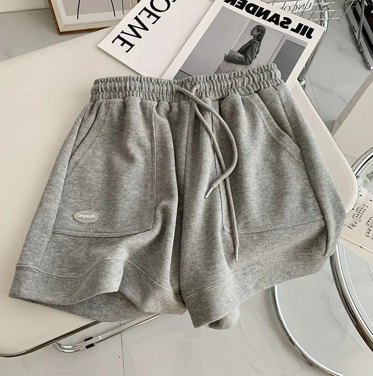 2025 Women's Comfortable Loose Wide-legged Drawstring A Pants Slim Waist Slim Fit Casual Home Versatile Sports Shorts