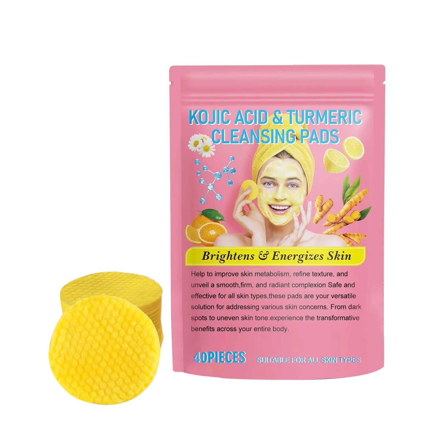 Turmeric Kojic Acid Cleansing Pad Gently Exfoliates Deeply Cleanses Skin Whitens And Lightens Spots Maintains Water Oil Balance