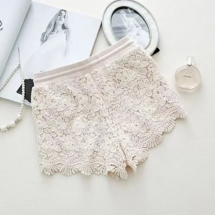 Fashionable Lace Shorts Women Casual Korean Version Anti-exposure Leggings Wearing Safety Insurance Sports Pants Women