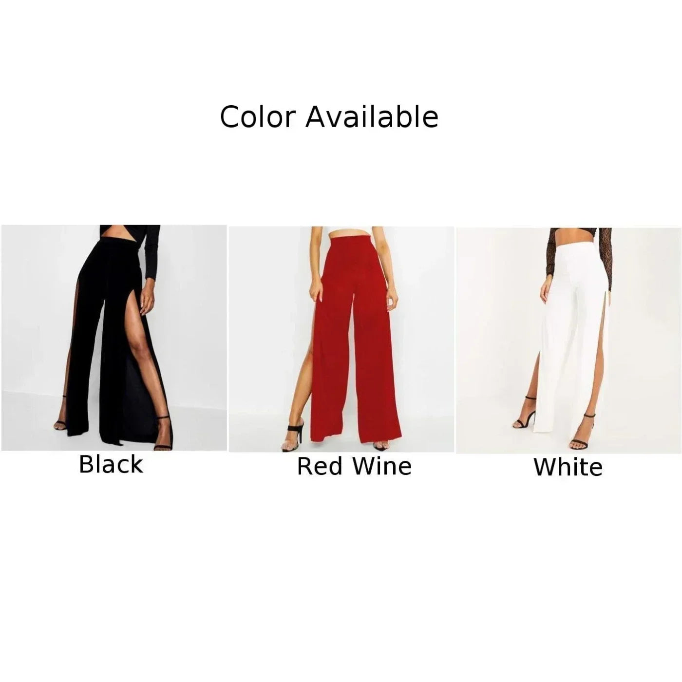 High Slit Solid Black Loose Yoga Pants Elegant And Fashionable Women's Street Wear Wide Leg Pants Women's Side Sewn Clothes