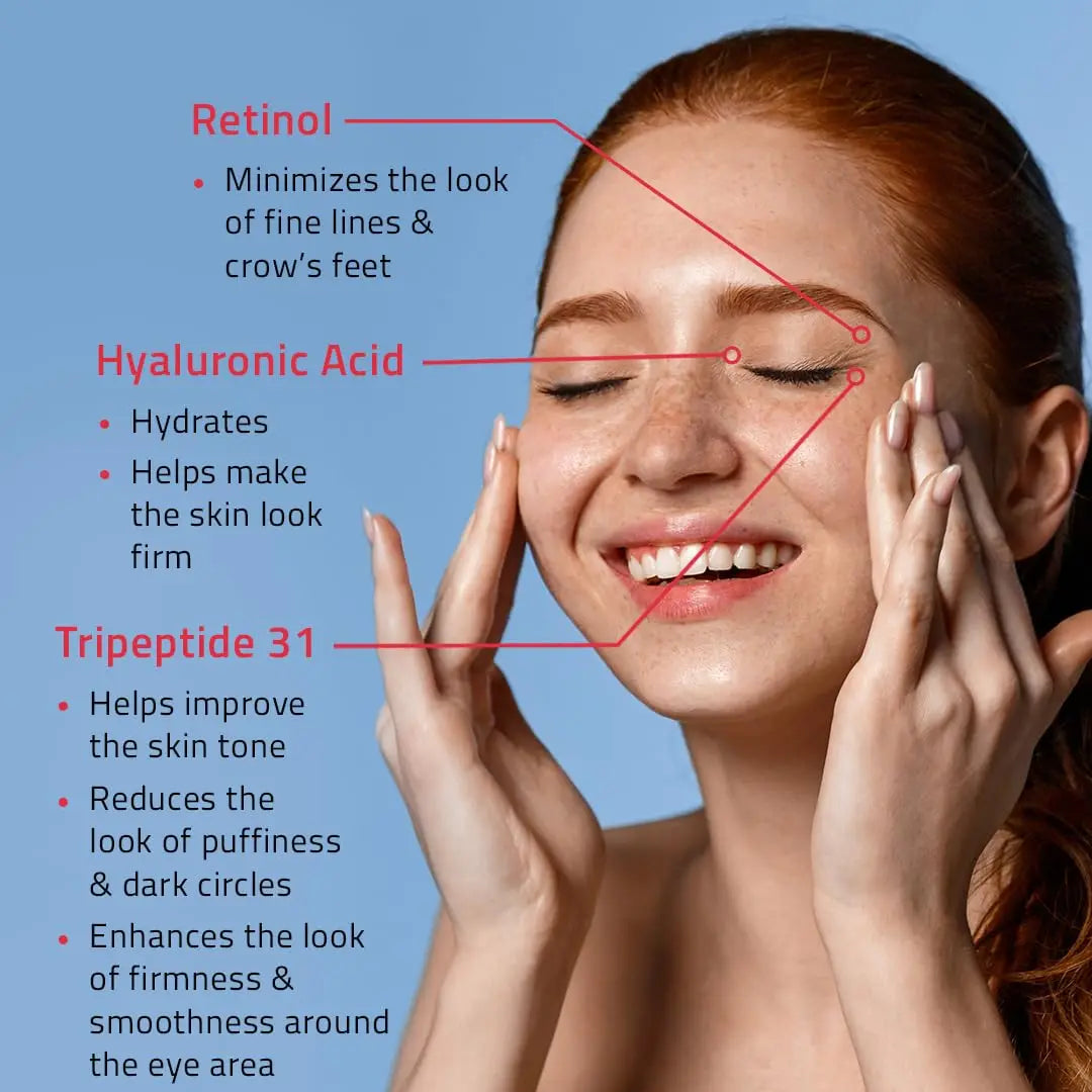 1 Retinol Collagen Eye Cream Anti Aging, Firming Under Eye Cream for Puffiness and Bags Under Eyes for Wrinkles and Dark Circles