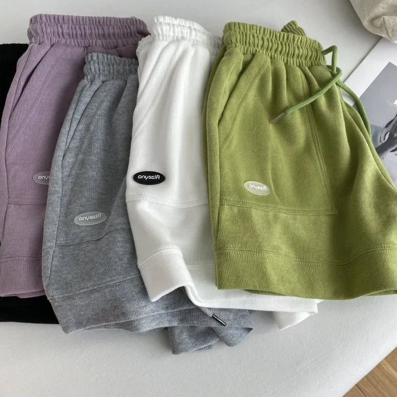 2025 Women's Comfortable Loose Wide-legged Drawstring A Pants Slim Waist Slim Fit Casual Home Versatile Sports Shorts