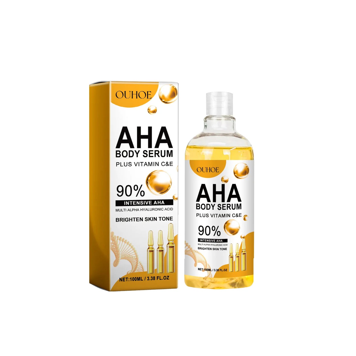 AHA Body Whitening Serum Moisturizing Spots Eraser Corrector Shrink Pore Repair Lighten Body Face Skin Care Hydrating Face Serum