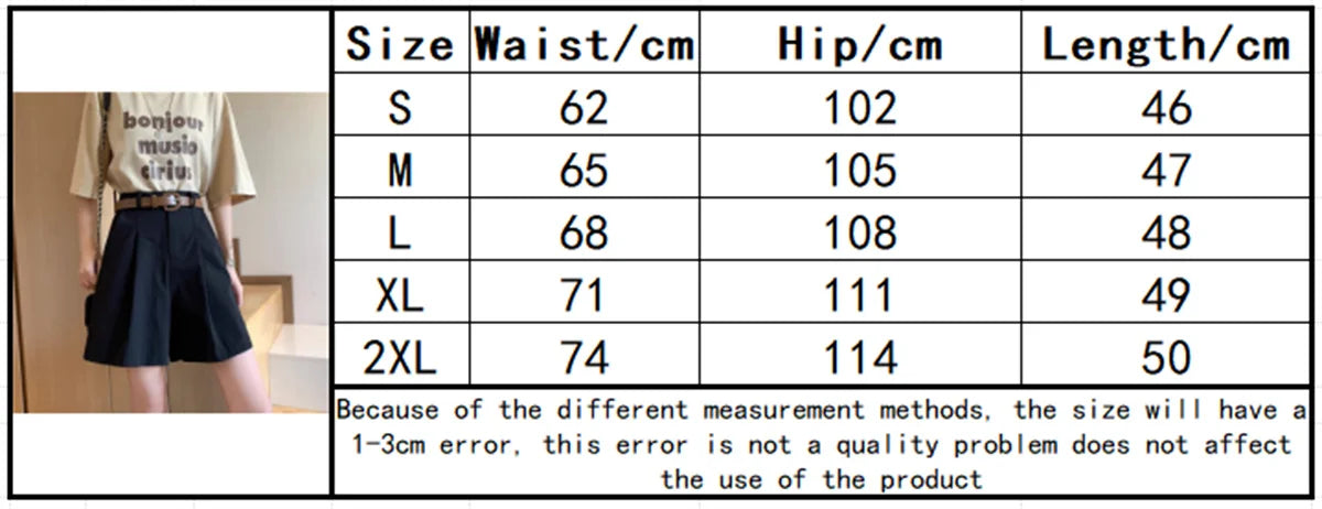 Summer Wide Leg Shorts For Women Fashion Solid A Line Office Lady Classic Short Pant Korean High Waist Suit Shorts Casual Zipper