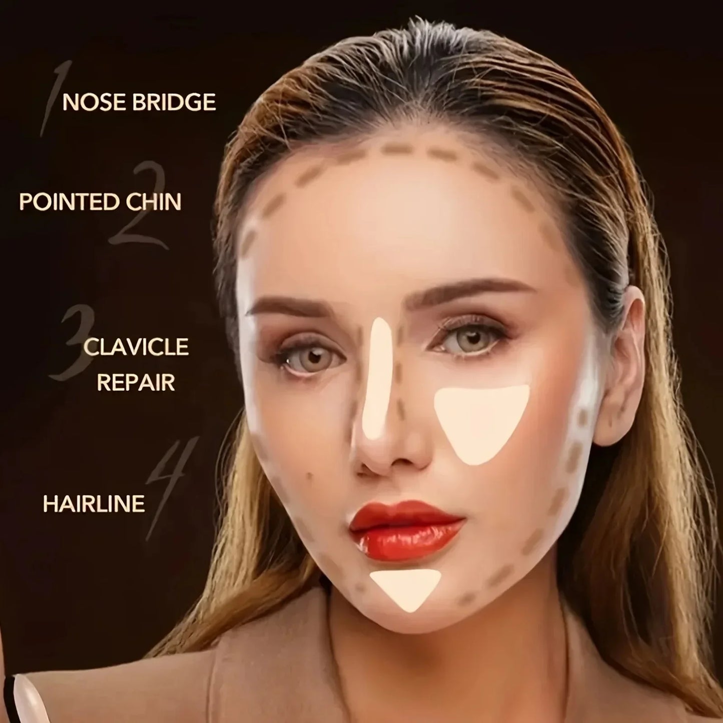 1 PC 9 ColorS Makeup Palette Kit - 6 Color Contour & 3 Color Highlight Long-Lasting Waterproof Beauty Tools For Women makeup