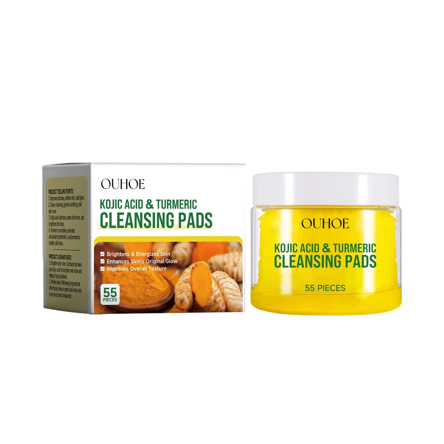 Turmeric Kojic Acid Cleansing Pad Gently Exfoliates Deeply Cleanses Skin Whitens And Lightens Spots Maintains Water Oil Balance