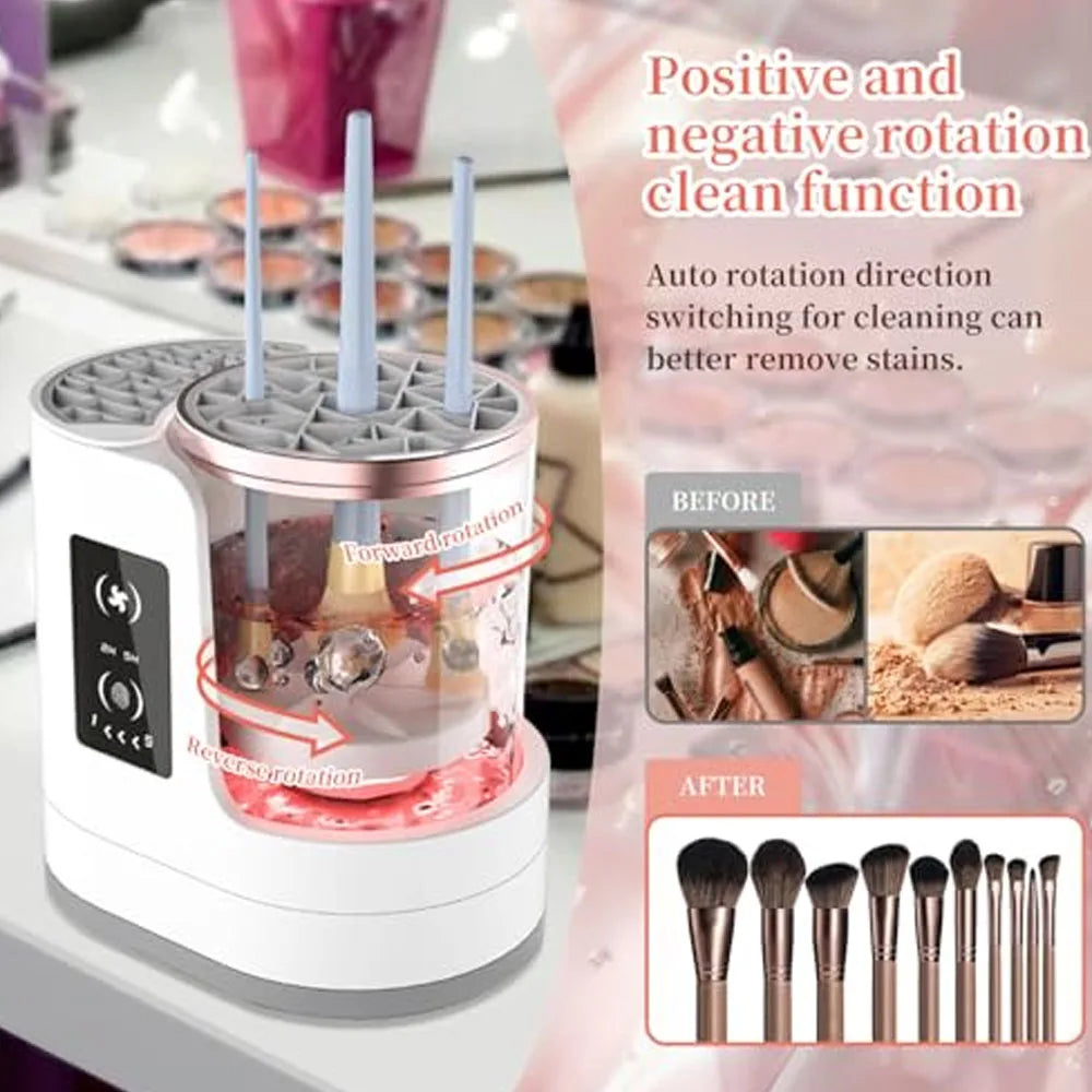 Electric Makeup Brush Cleaning Machine Dryer USB Charging For Beauty Makeup Brush Kit Eye Shadow Brush Blush Brush Storage Rack.