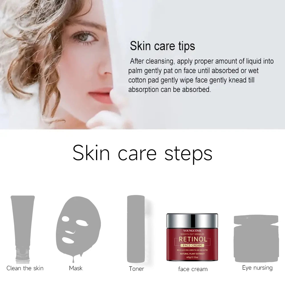 60g Retinol Lifting Firming Cream Repairing Moisturizing Nourishing Cream Brightening Skin Facial Cream Anti-Aging Face Skin