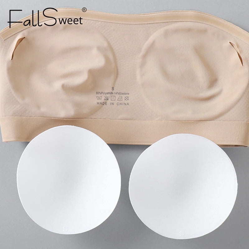 FallSweet Women's Seamless Strapless Bra Backless Slip-proof Invisible One-piece Underwear for Wedding & Party Dresses Lingerie