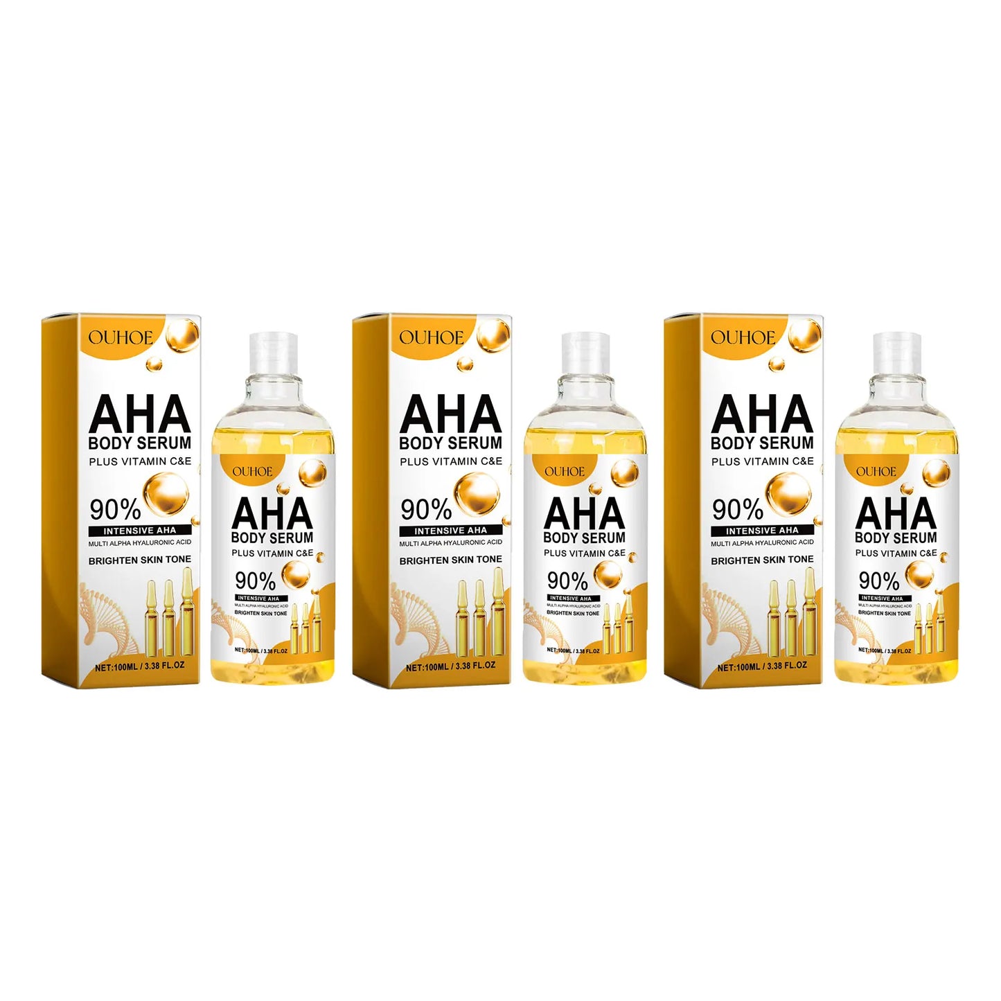 AHA Body Whitening Serum Moisturizing Spots Eraser Corrector Shrink Pore Repair Lighten Body Face Skin Care Hydrating Face Serum