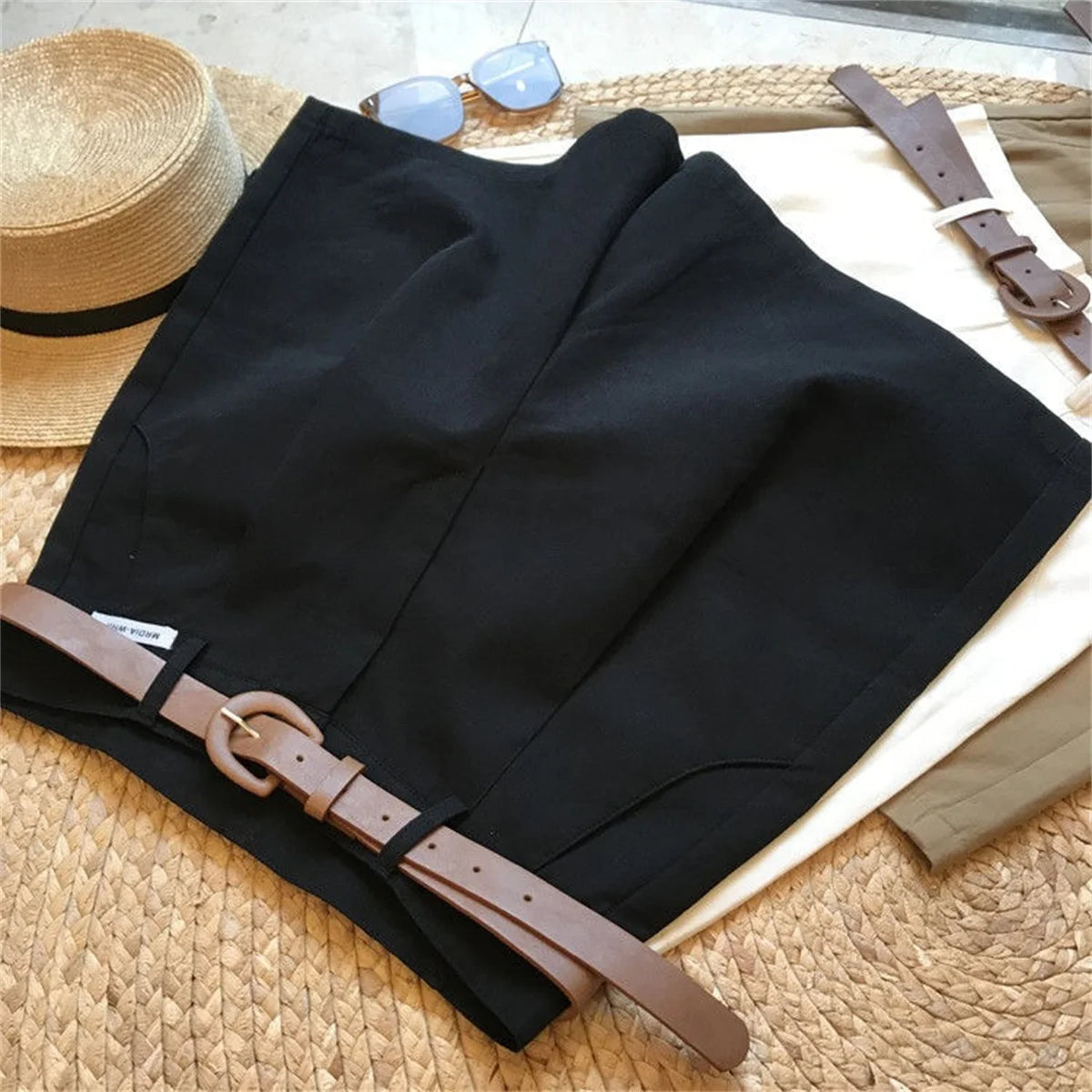 Summer Wide Leg Shorts For Women Fashion Solid A Line Office Lady Classic Short Pant Korean High Waist Suit Shorts Casual Zipper