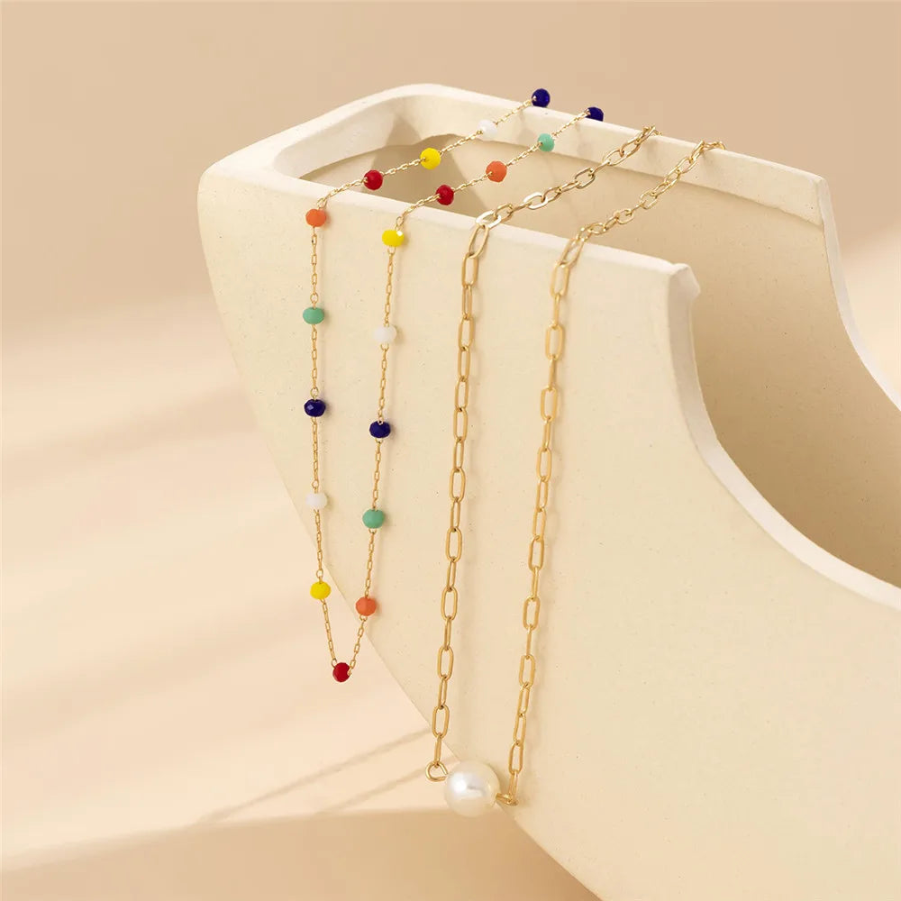 2Pcs Romantic Sweet Waist Chain Bohemian Creative Crystal Beaded Decor Belly Chain for Women Beach Bikini Chain Party Jewelry