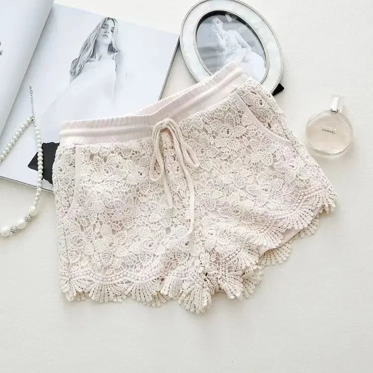 Fashionable Lace Shorts Women Casual Korean Version Anti-exposure Leggings Wearing Safety Insurance Sports Pants Women