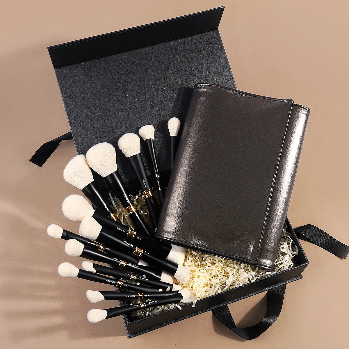 MAANGE 13pcs High-end Double Head Makeup Brush Set Storage Bag Gift Box for Foundation Concealer Eyeshadow Powder Beauty Tools
