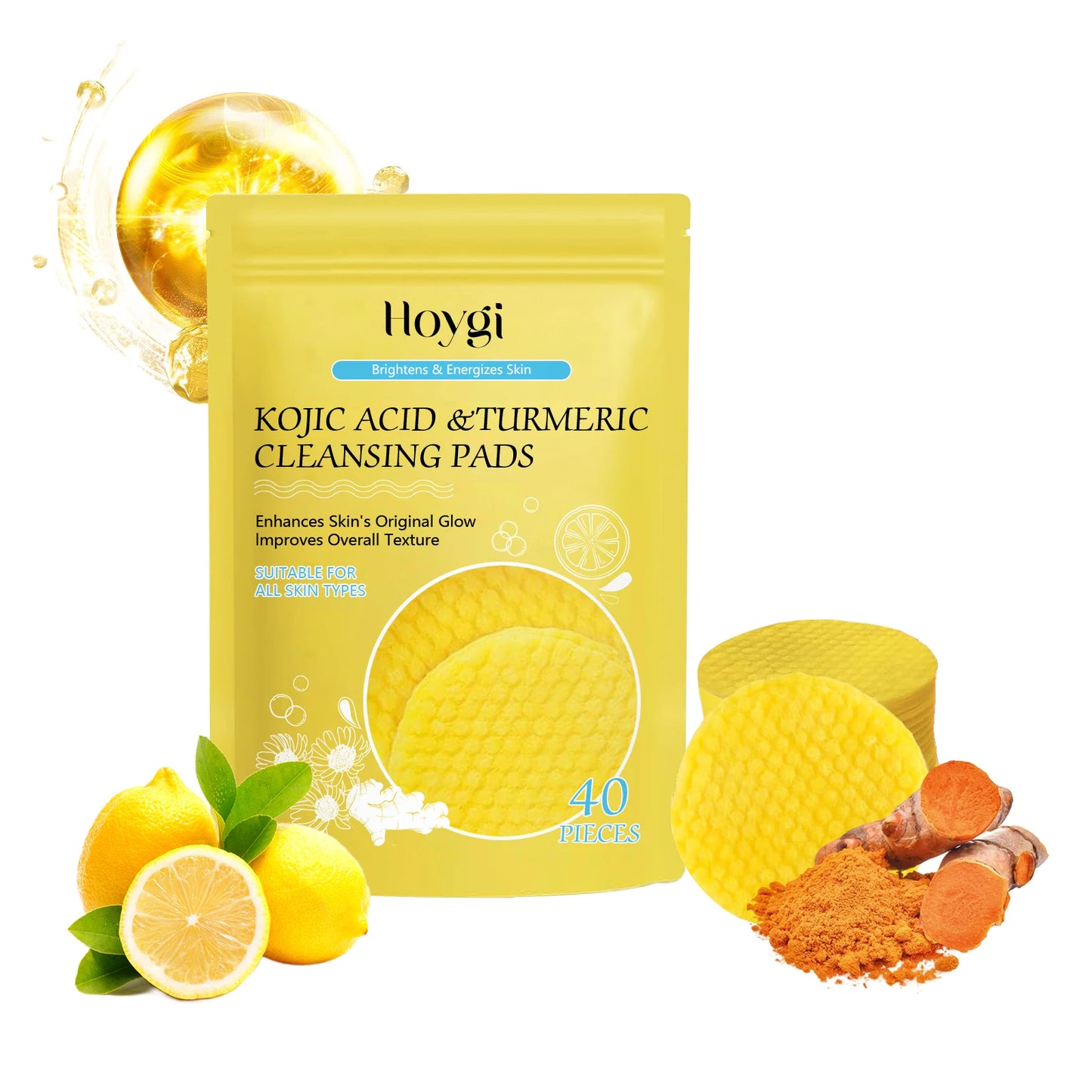 Turmeric Kojic Acid Cleansing Pad Gently Exfoliates Deeply Cleanses Skin Whitens And Lightens Spots Maintains Water Oil Balance