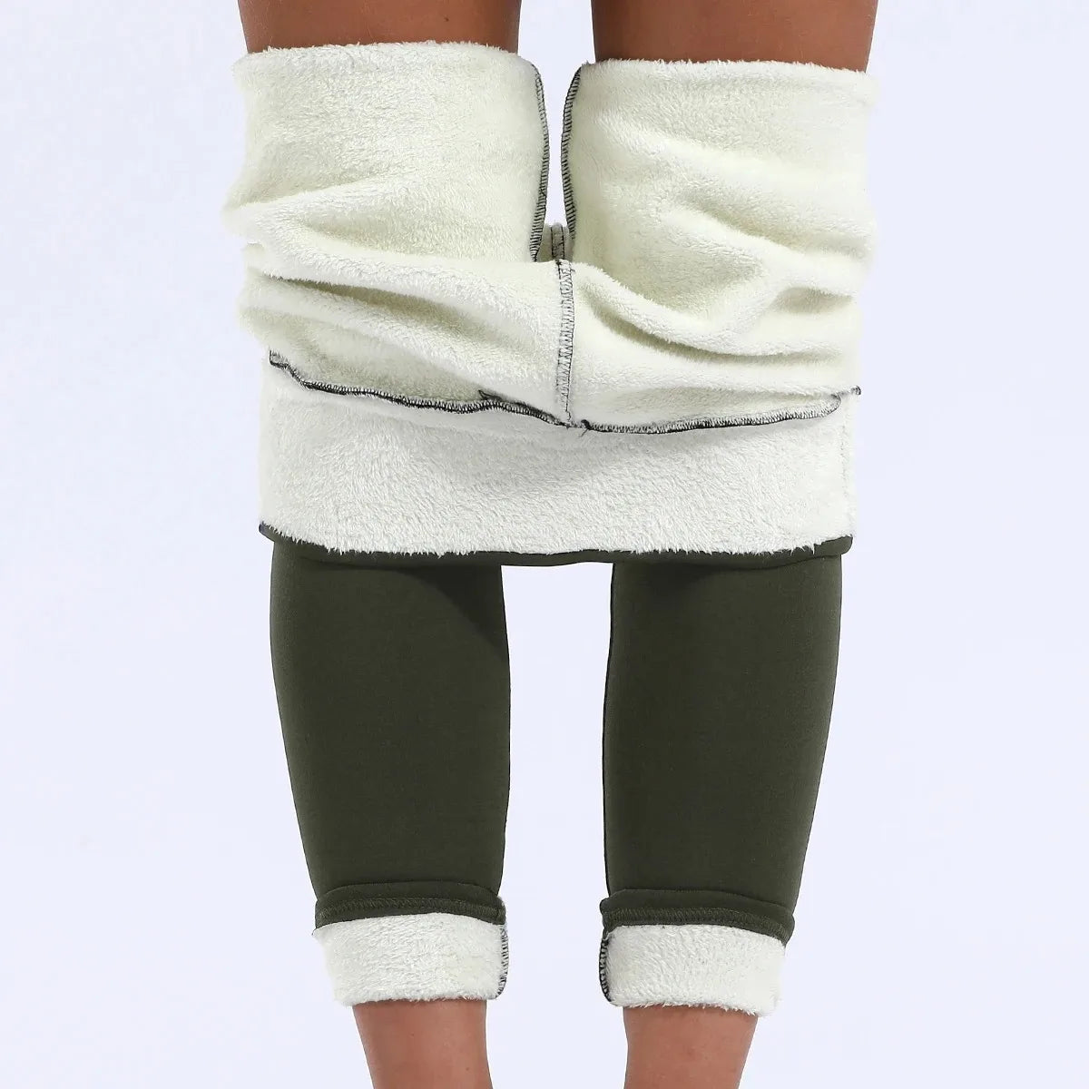 Women Lamb Fleece Legging Seamless High Waist Thick Thermal Legging Fashion Winter Warm Female Tights Insulated Pantalon Pants