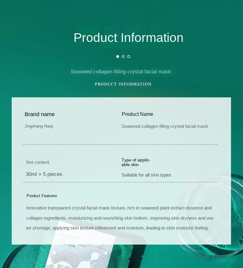 Tiktok Hot Sale Seaweed Collagen Filling Crystal Mask Replenishing Fruit Jelly Skin Transparent Mask Skin Care Masque