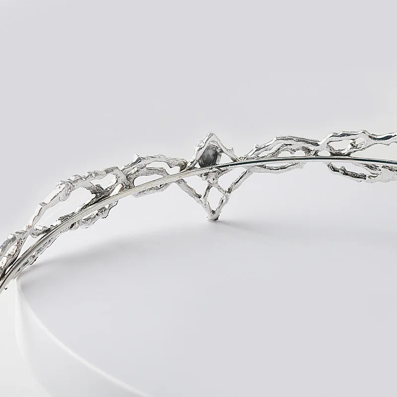 King Round Elves Crown Tiara Women Man Waterdrop Zircon Headband Bridal Hair Accessories Crown Wedding Headwear Gifts