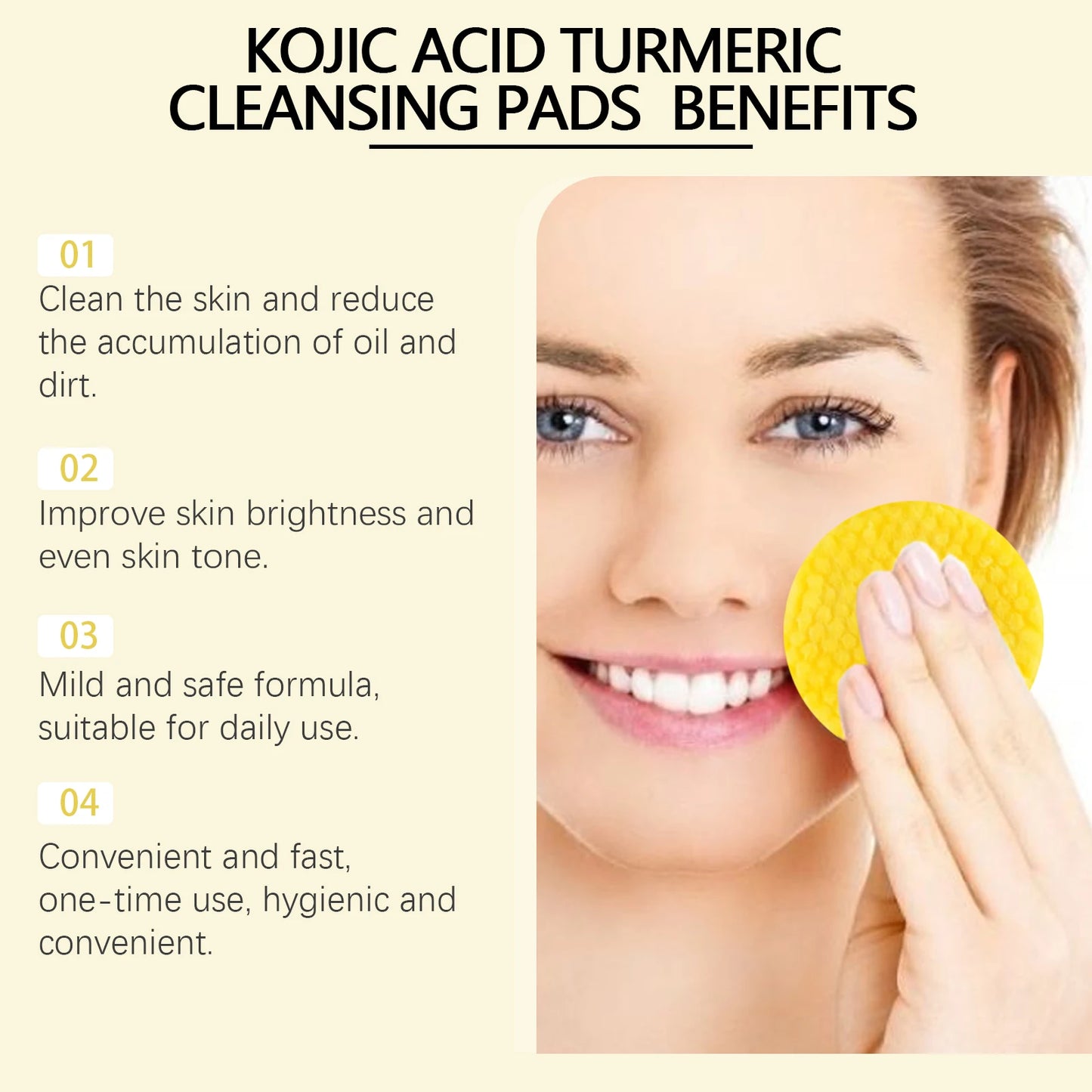 Turmeric Kojic Acid Cleansing Pad Gently Exfoliates Deeply Cleanses Skin Whitens And Lightens Spots Maintains Water Oil Balance