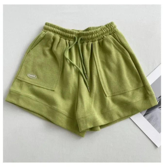 2025 Women's Comfortable Loose Wide-legged Drawstring A Pants Slim Waist Slim Fit Casual Home Versatile Sports Shorts