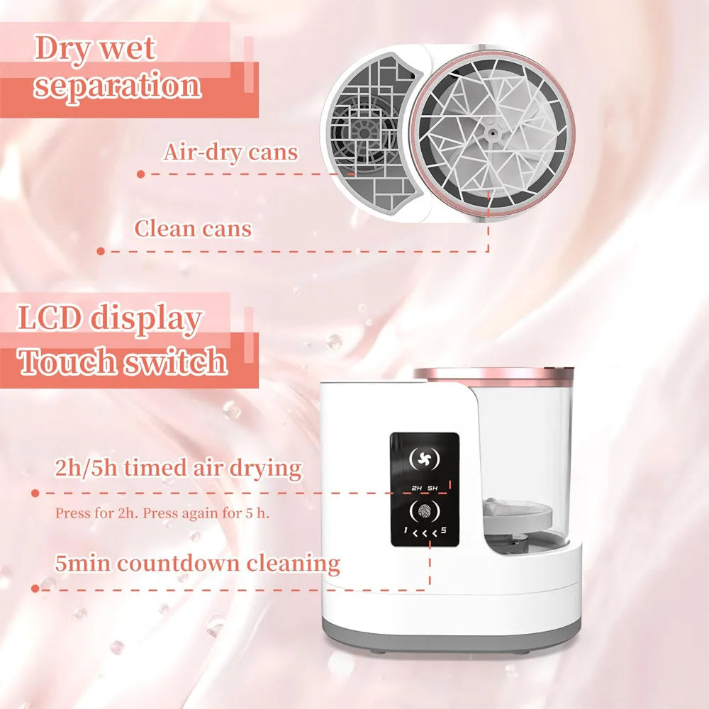 Electric Makeup Brush Cleaning Machine Dryer USB Charging For Beauty Makeup Brush Kit Eye Shadow Brush Blush Brush Storage Rack.
