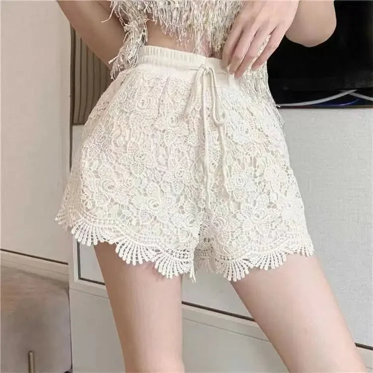 Fashionable Lace Shorts Women Casual Korean Version Anti-exposure Leggings Wearing Safety Insurance Sports Pants Women