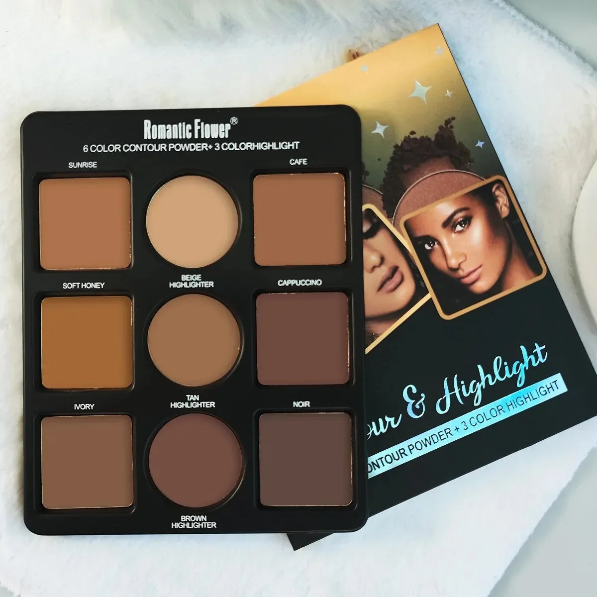 1 PC 9 ColorS Makeup Palette Kit - 6 Color Contour & 3 Color Highlight Long-Lasting Waterproof Beauty Tools For Women makeup