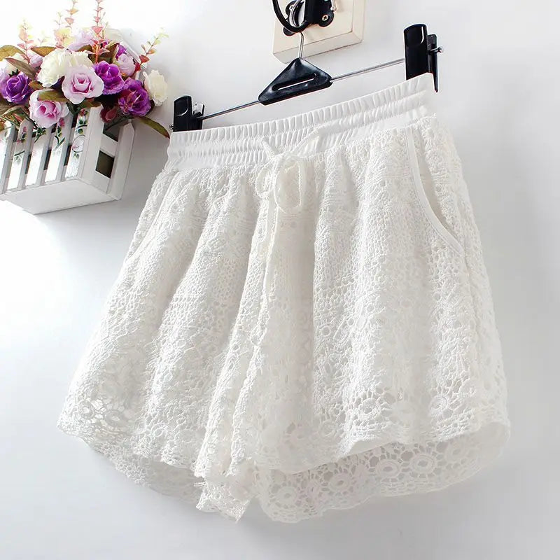 Fashionable Lace Shorts Women Casual Korean Version Anti-exposure Leggings Wearing Safety Insurance Sports Pants Women