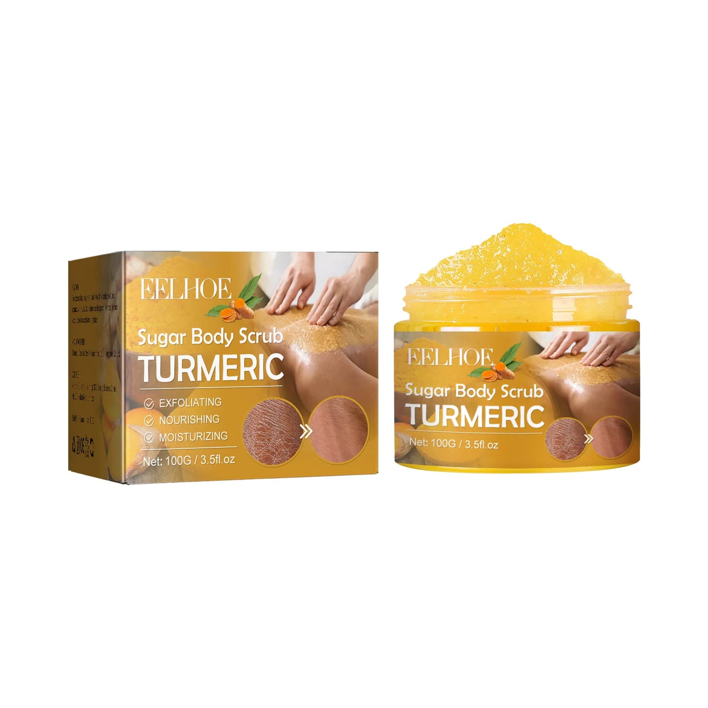Body Scrub Dead Skin Darkness Removal Back Exfoliating Brighten Knee Elbow Anti Acne Deep Cleansing Moisturizing Turmeric Scrubs