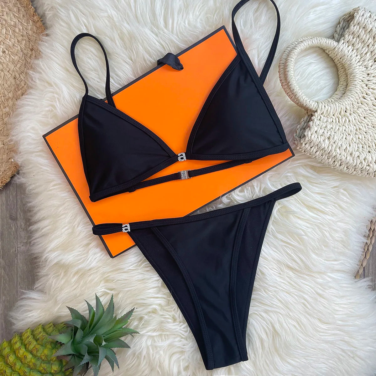 Melphieer Lady's Diamond 2 Piece Bikini Set Summer Style Crystal Glitter Bikinis Women 2025 Swimsuit New Beach Pool Club Outfits