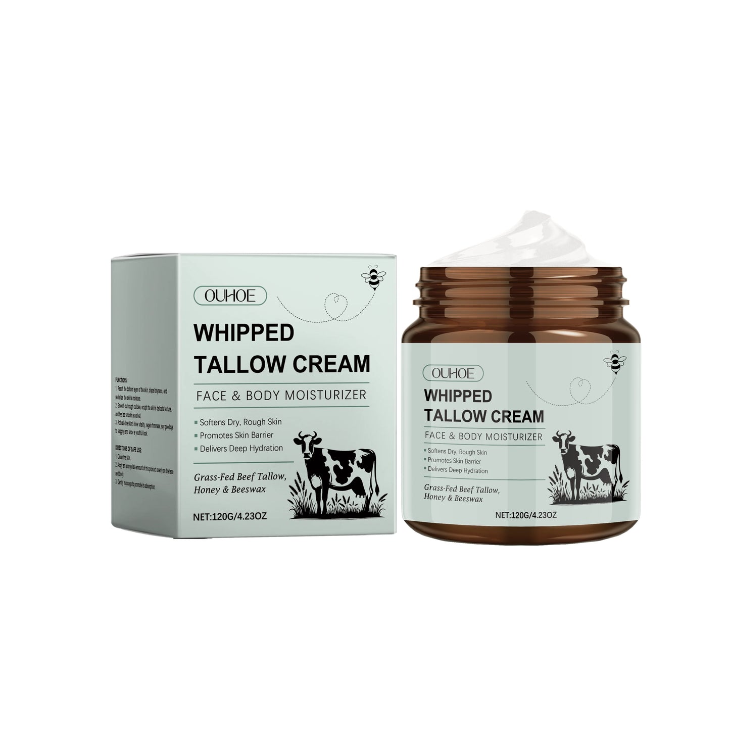 Whipped Tallow Cream Deep Nourish Fade Fine Lines Anti Aging Brighten Improve Dryness Natural Tallow Facial Moisturizing Cream