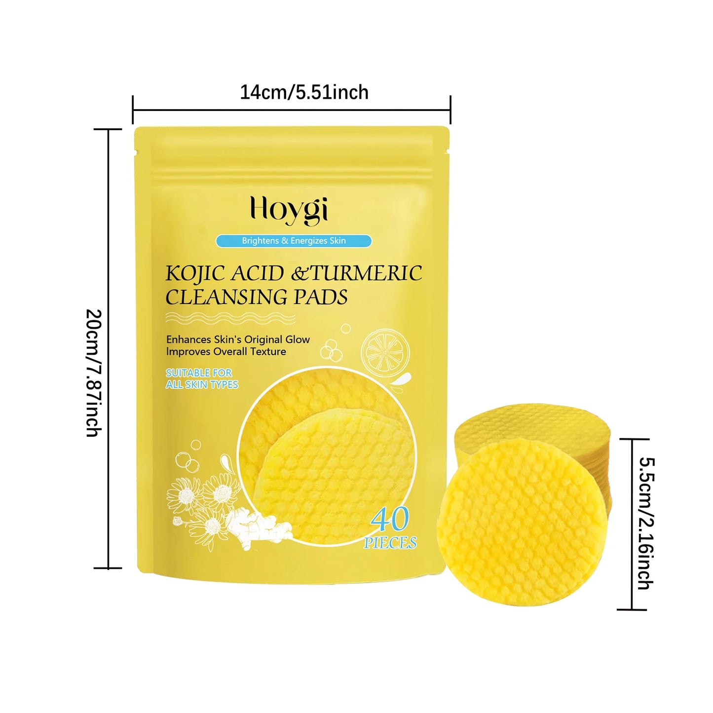 Turmeric Kojic Acid Cleansing Pad Gently Exfoliates Deeply Cleanses Skin Whitens And Lightens Spots Maintains Water Oil Balance