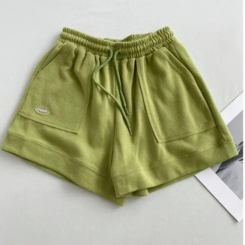 2025 Women's Comfortable Loose Wide-legged Drawstring A Pants Slim Waist Slim Fit Casual Home Versatile Sports Shorts