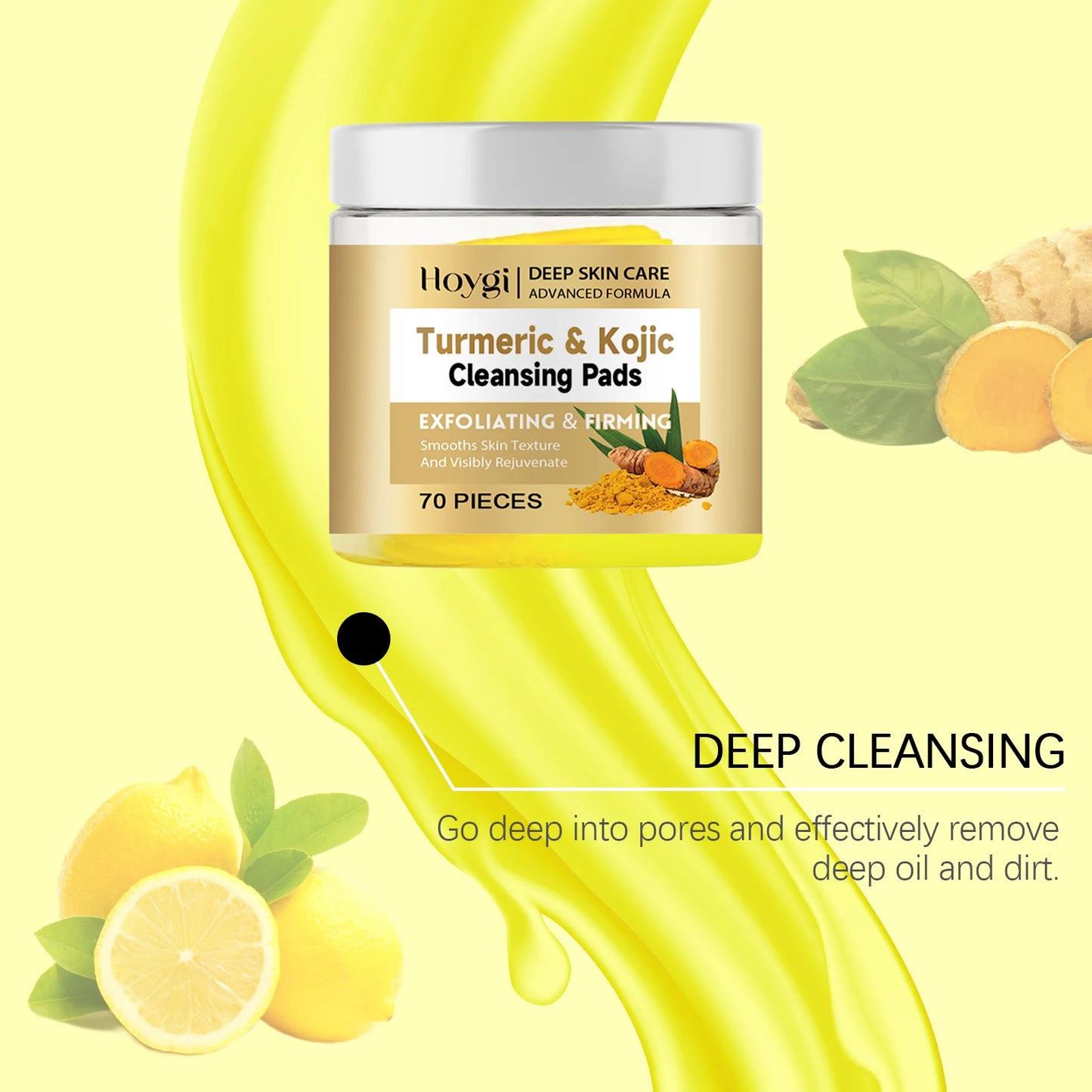 Turmeric Kojic Acid Cleansing Pad Gently Exfoliates Deeply Cleanses Skin Whitens And Lightens Spots Maintains Water Oil Balance