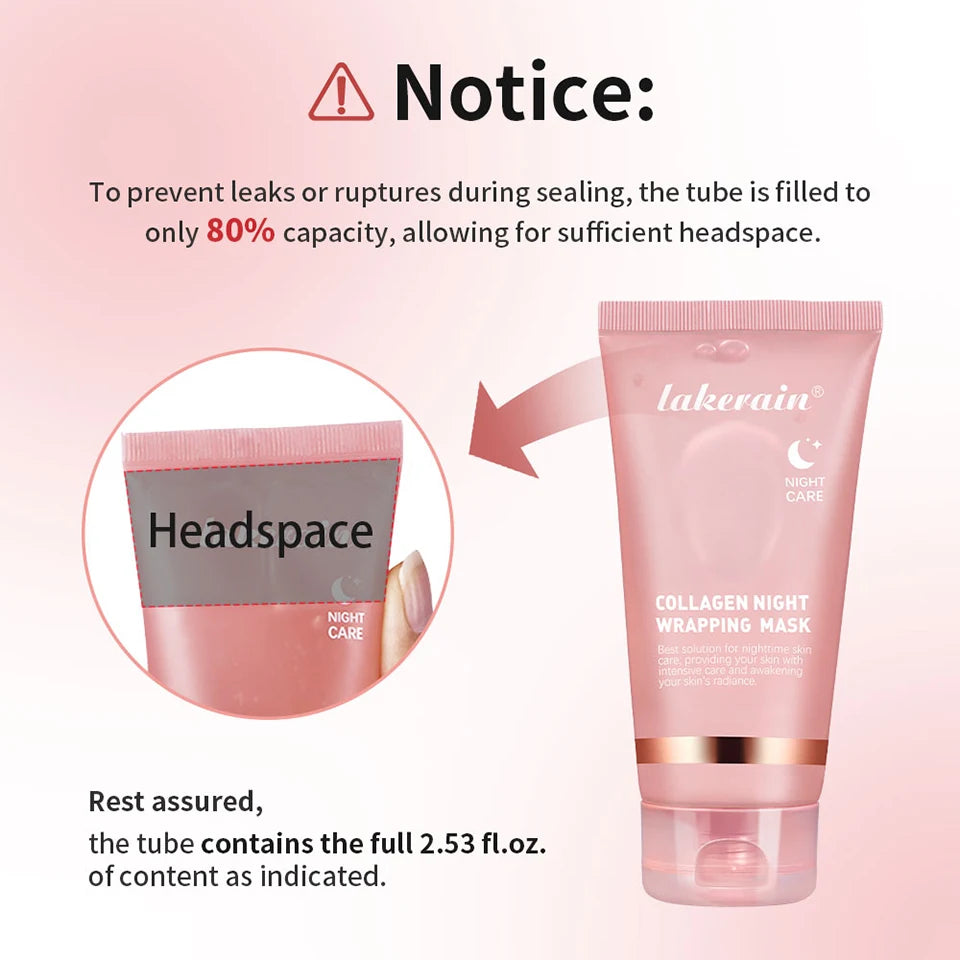 Lakerain Collagen Peeling Night Cream With Brush Tear-off Mask Reduce Fine Lines Deeply Nourish Tighten skin Moisturizing Mask