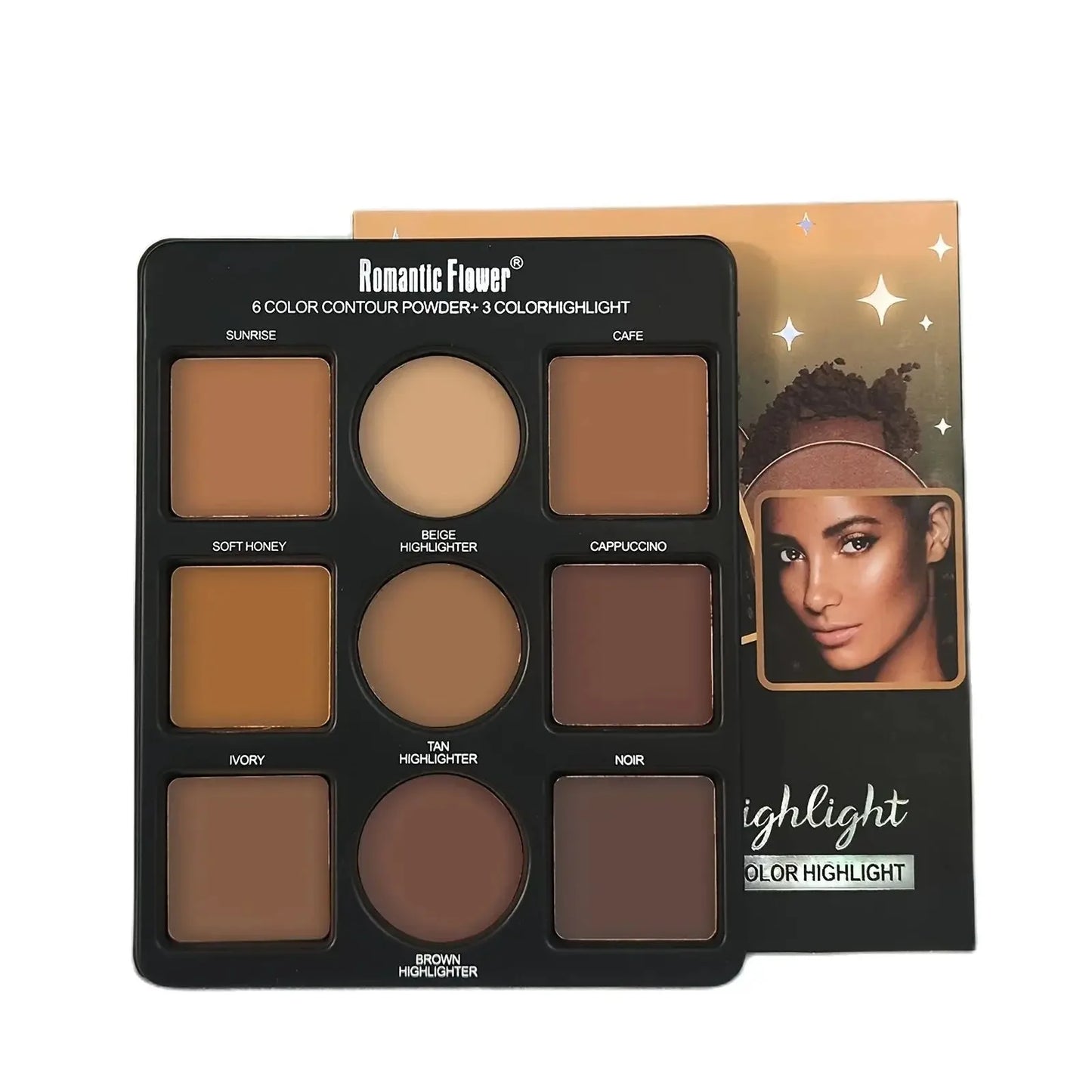 1 PC 9 ColorS Makeup Palette Kit - 6 Color Contour & 3 Color Highlight Long-Lasting Waterproof Beauty Tools For Women makeup