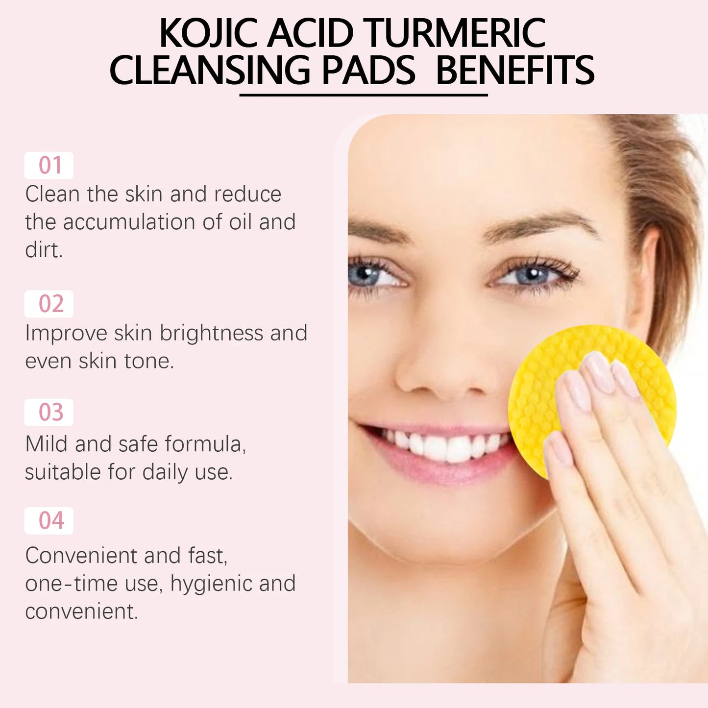 Turmeric Kojic Acid Cleansing Pad Gently Exfoliates Deeply Cleanses Skin Whitens And Lightens Spots Maintains Water Oil Balance