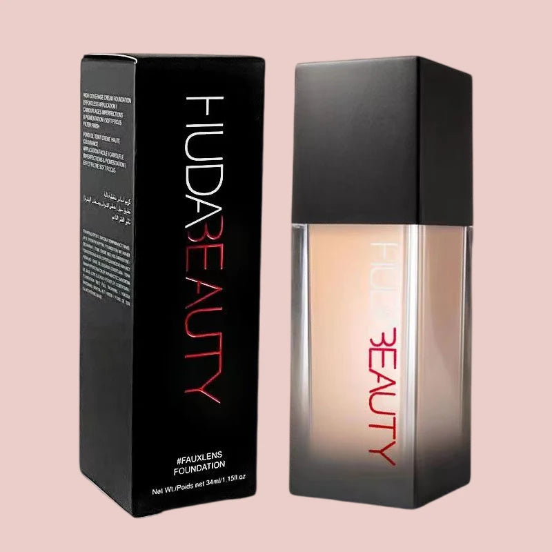 34ml Flawless HUDA 9 Color Foundation Matte Concealer Nourishing Long-Lasting Facial Base Makeup Conceale Breathable Cosmetic