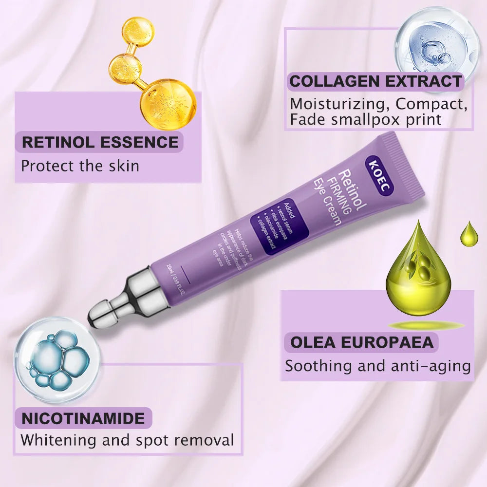 1 Retinol Collagen Eye Cream Anti Aging, Firming Under Eye Cream for Puffiness and Bags Under Eyes for Wrinkles and Dark Circles