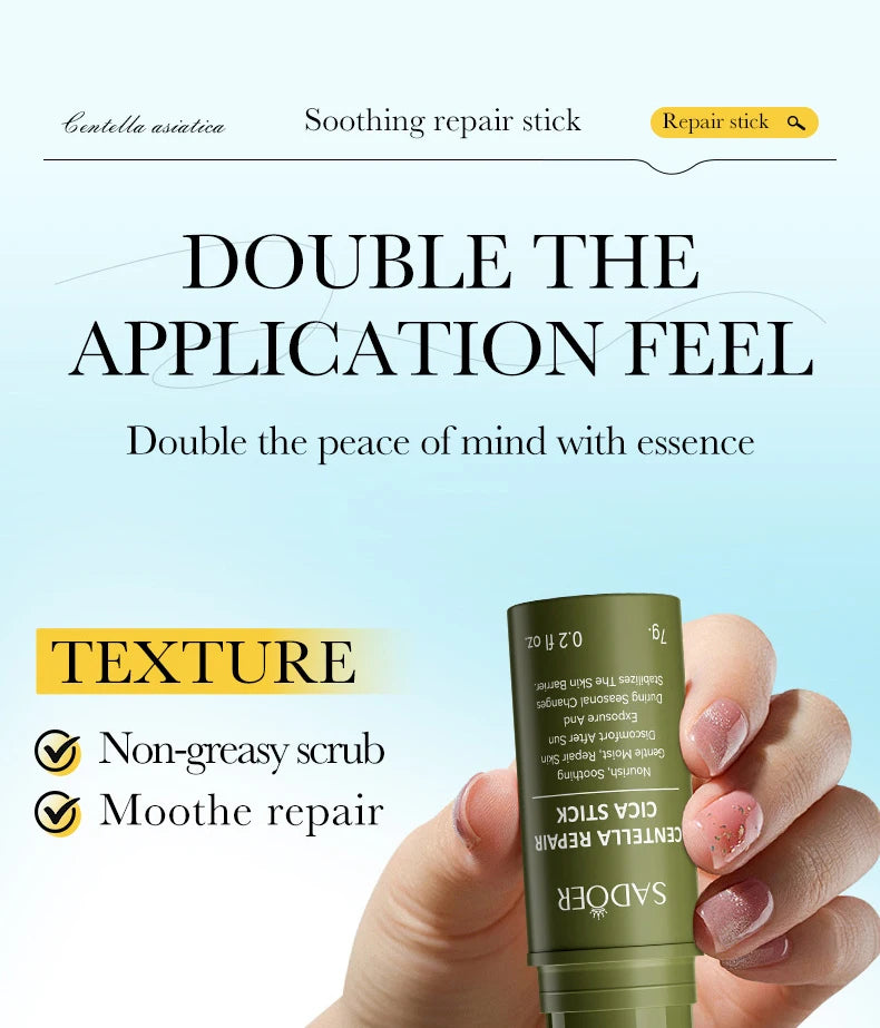 SADIER Centella Solid Face Cream Stick Smooth Repair Skin Barrier Moisturizing Oil Control Makeup Removal Face Skin Care Stick