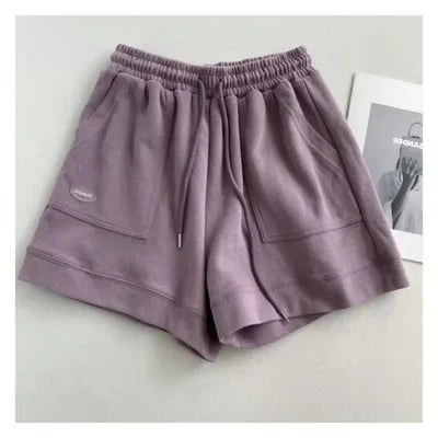 2025 Women's Comfortable Loose Wide-legged Drawstring A Pants Slim Waist Slim Fit Casual Home Versatile Sports Shorts