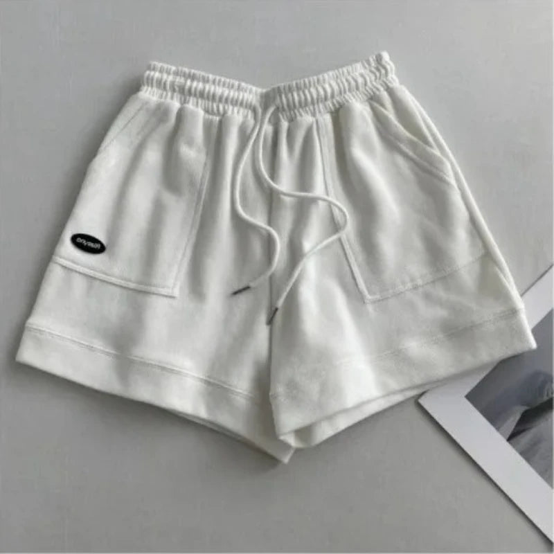 2025 Women's Comfortable Loose Wide-legged Drawstring A Pants Slim Waist Slim Fit Casual Home Versatile Sports Shorts